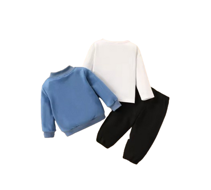 The Brixton - Baby Boy 3-Piece Jacket, Letter Print Pullover and Pants Set