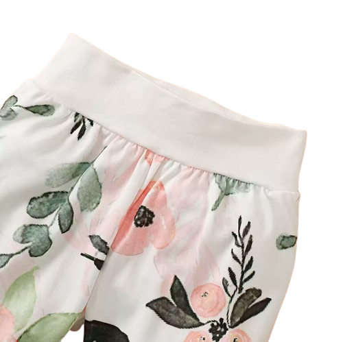 The Kiana - Baby Girl 2-Piece Floral Hoodie and Pants Set, Spring Autumn