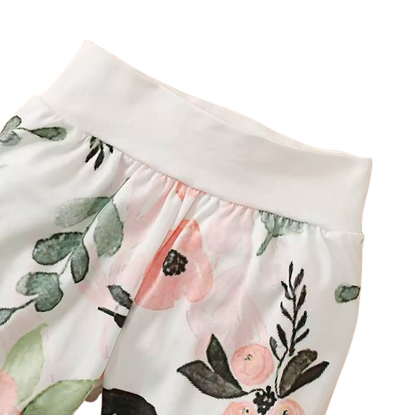 The Kiana - Baby Girl 2-Piece Floral Hoodie and Pants Set, Spring Autumn