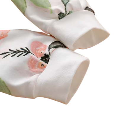 The Kiana - Baby Girl 2-Piece Floral Hoodie and Pants Set, Spring Autumn