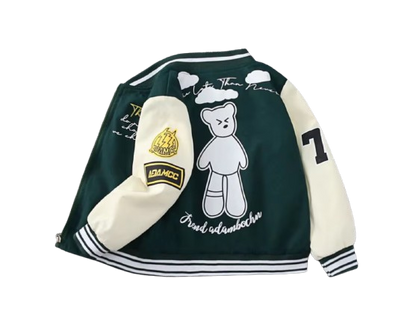 The Enoch - Baby Boy Bear Print Jacket, Lightweight Kids Windbreaker Coat