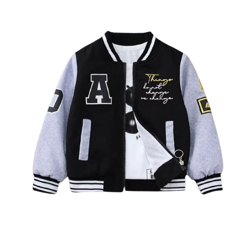 The Enoch - Baby Boy Bear Print Jacket, Lightweight Kids Windbreaker Coat