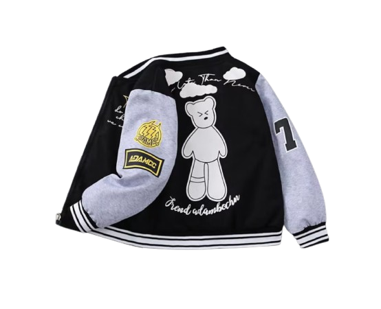 The Enoch - Baby Boy Bear Print Jacket, Lightweight Kids Windbreaker Coat