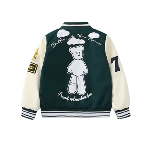The Enoch - Baby Boy Bear Print Jacket, Lightweight Kids Windbreaker Coat