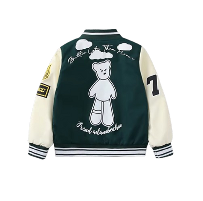 The Enoch - Baby Boy Bear Print Jacket, Lightweight Kids Windbreaker Coat