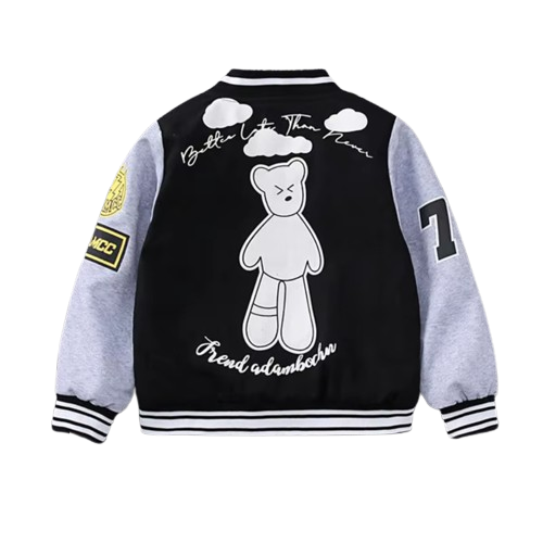 The Enoch - Baby Boy Bear Print Jacket, Lightweight Kids Windbreaker Coat