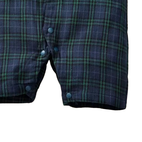 The Franco - Baby Boy Summer Plaid Gentleman Romper with Bow Tie, Short Sleeve