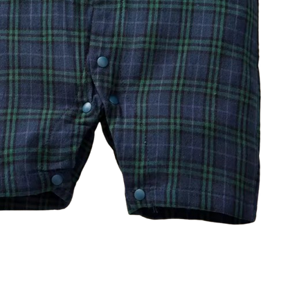 The Franco - Baby Boy Summer Plaid Gentleman Romper with Bow Tie, Short Sleeve