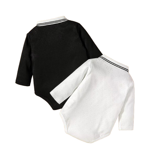 The Junior - Baby Boy 2-Piece Long Sleeve Button-Up Collar Jumpsuit Set