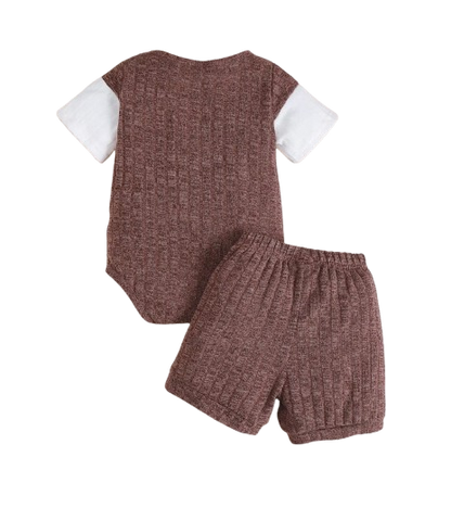 The Murphy - Baby Boy 2-Piece Bear Print Jumpsuit and Shorts Set