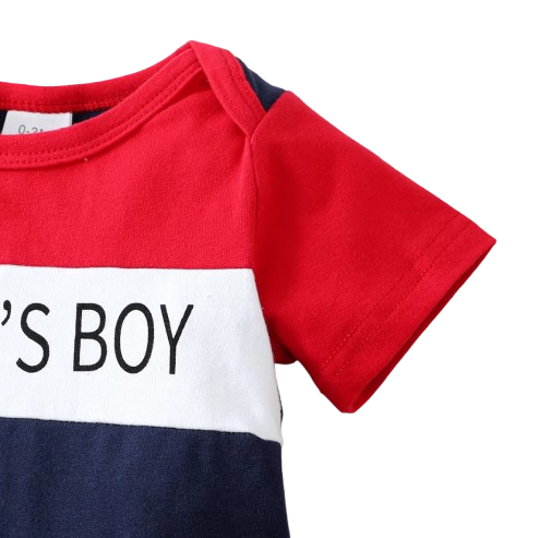The Trace - Baby Boy Summer 2-Piece Letter Print Bodysuit and Shorts Set