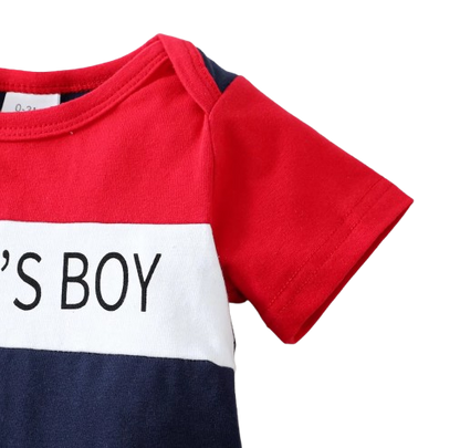 The Trace - Baby Boy Summer 2-Piece Letter Print Bodysuit and Shorts Set