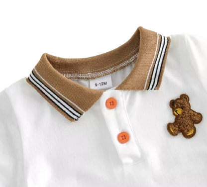 The Zyair - Baby Boy Summer 2-Piece Bear Embroidered T-Shirt and Shorts Set
