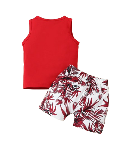 The Ayan - Baby Boy Summer 2-Piece Sleeveless Vest and Printed Shorts Set