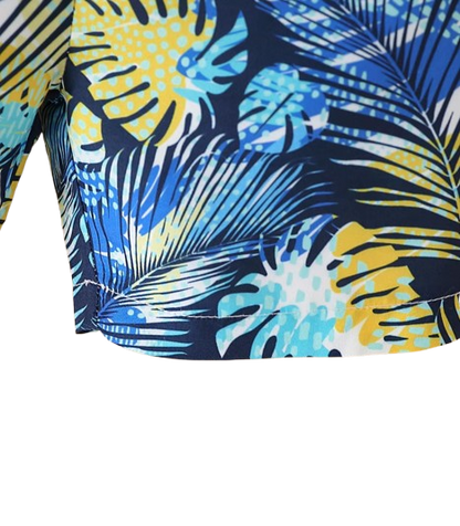 The Magnus - Baby Boy Summer 2-Piece Yellow Tank Top and Tropical Print Shorts Set