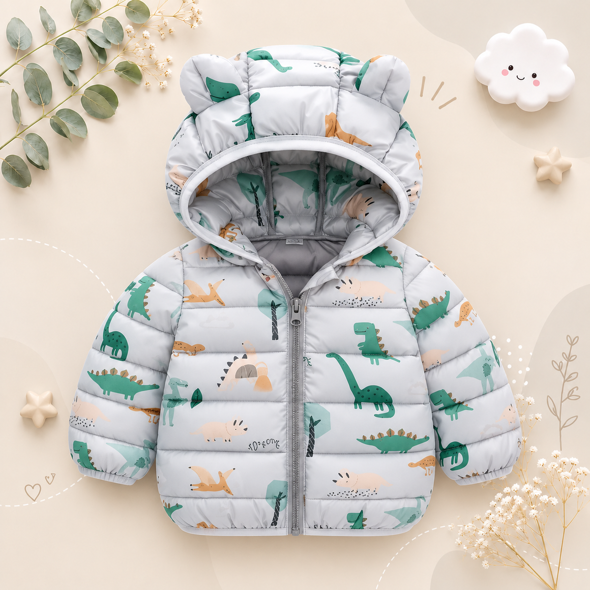 The Bruno - Baby Hooded Winter Jacket, Lightweight Warm Zipper Coat for Kids