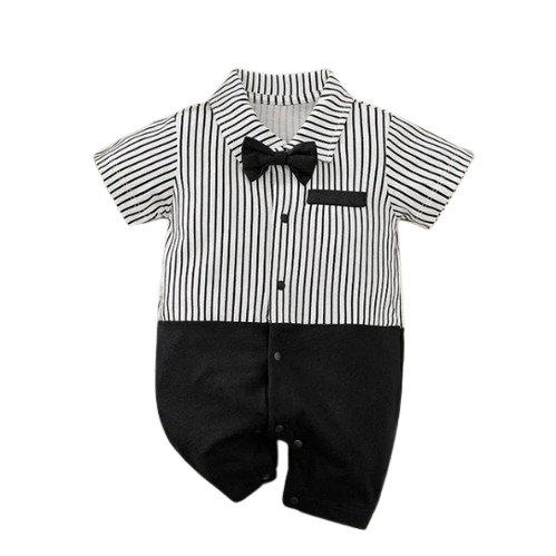 The Carter - Newborn Baby Gentleman Bodysuit – Cotton Short Sleeve Formal Summer Outfit