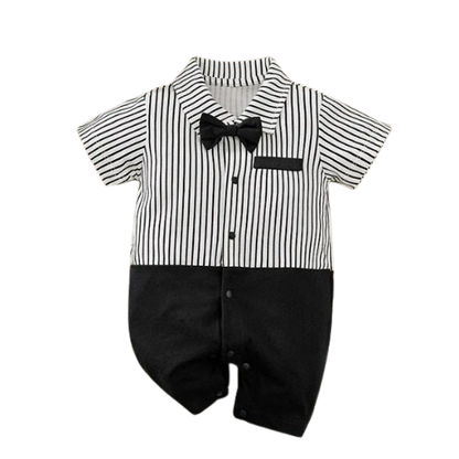 The Carter - Newborn Baby Gentleman Bodysuit – Cotton Short Sleeve Formal Summer Outfit