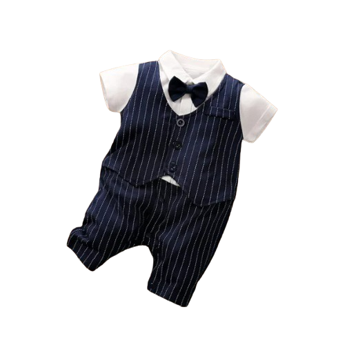 The Carter - Newborn Baby Gentleman Bodysuit – Cotton Short Sleeve Formal Summer Outfit
