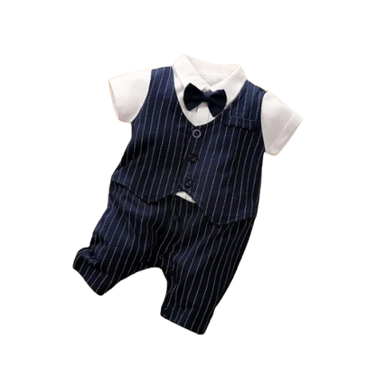 The Carter - Newborn Baby Gentleman Bodysuit – Cotton Short Sleeve Formal Summer Outfit
