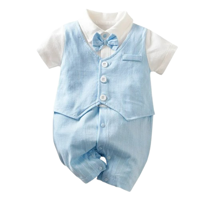 The Carter - Newborn Baby Gentleman Bodysuit – Cotton Short Sleeve Formal Summer Outfit